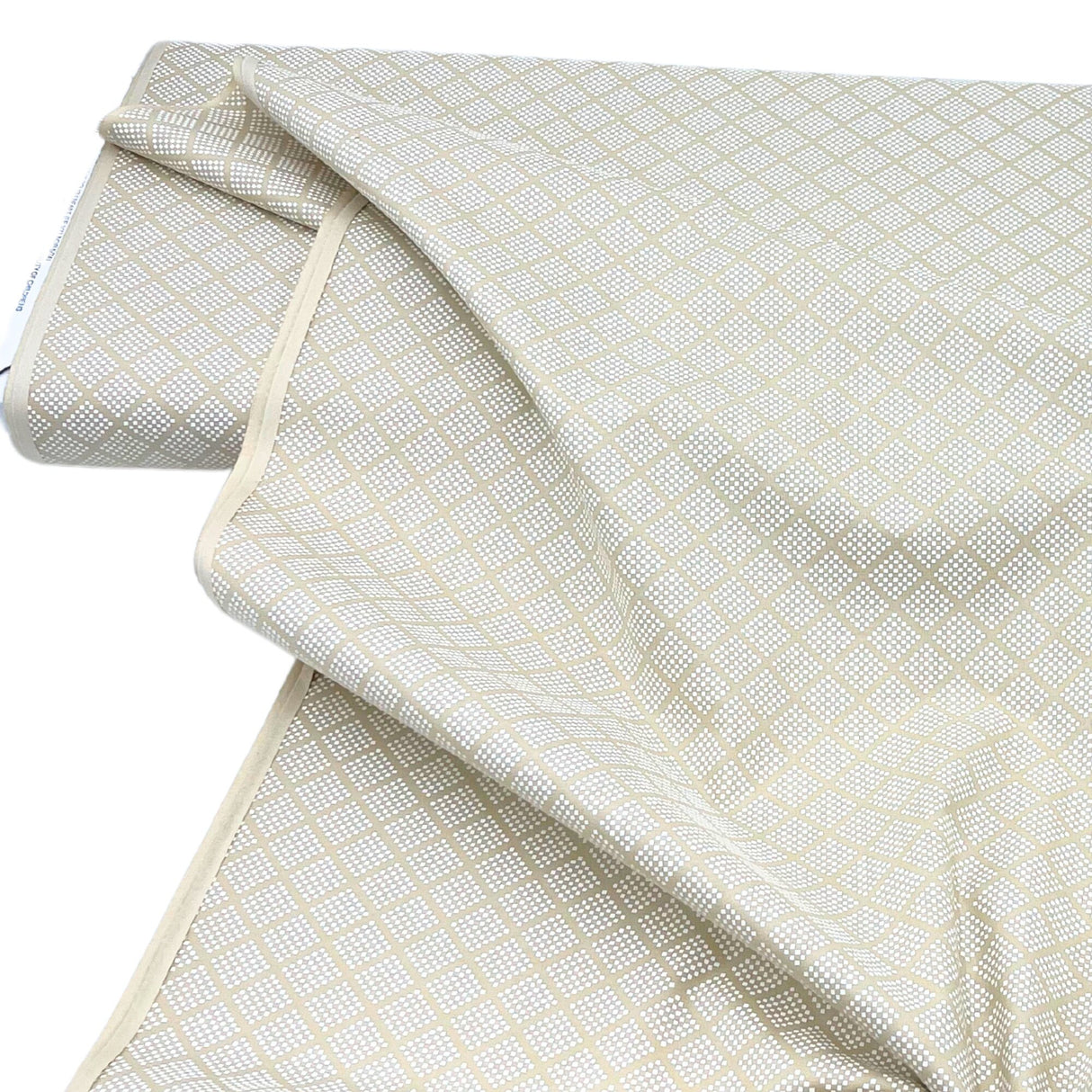 fold of Tone on Tone fabric, white on tea stain