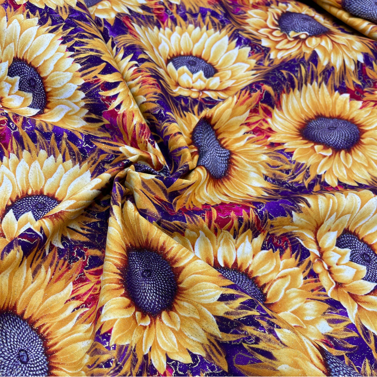 Here Comes the Sun: Large Sunflower Quilting Fabric by Benartex BT2970M.66