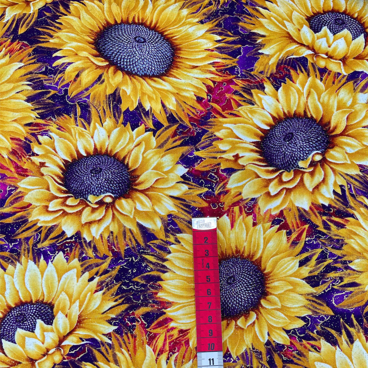 Here Comes the Sun: Large Sunflower Quilting Fabric by Benartex BT2970M.66