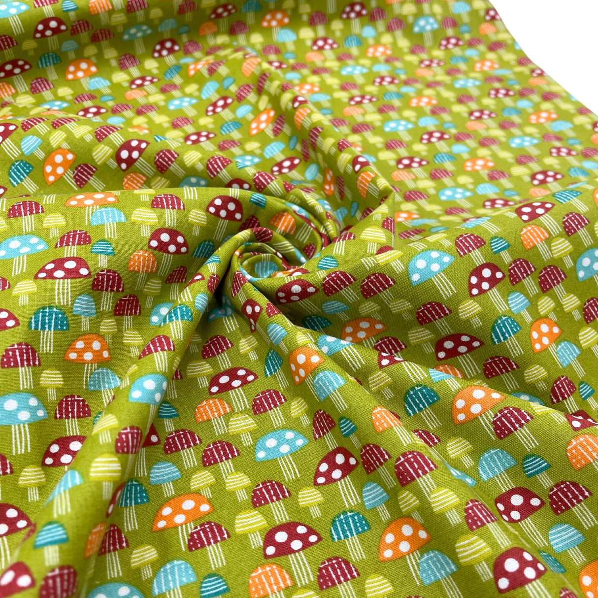 Mushroom Delight Cotton Quilting Fabric - Hobbycraft HC-M2317