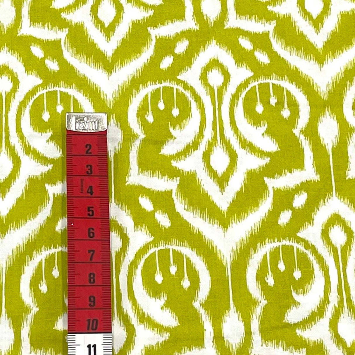Ikat Damask Fabric, Cotton Quilting, green leaf by Michael Miller MM-PS6450/Leaf