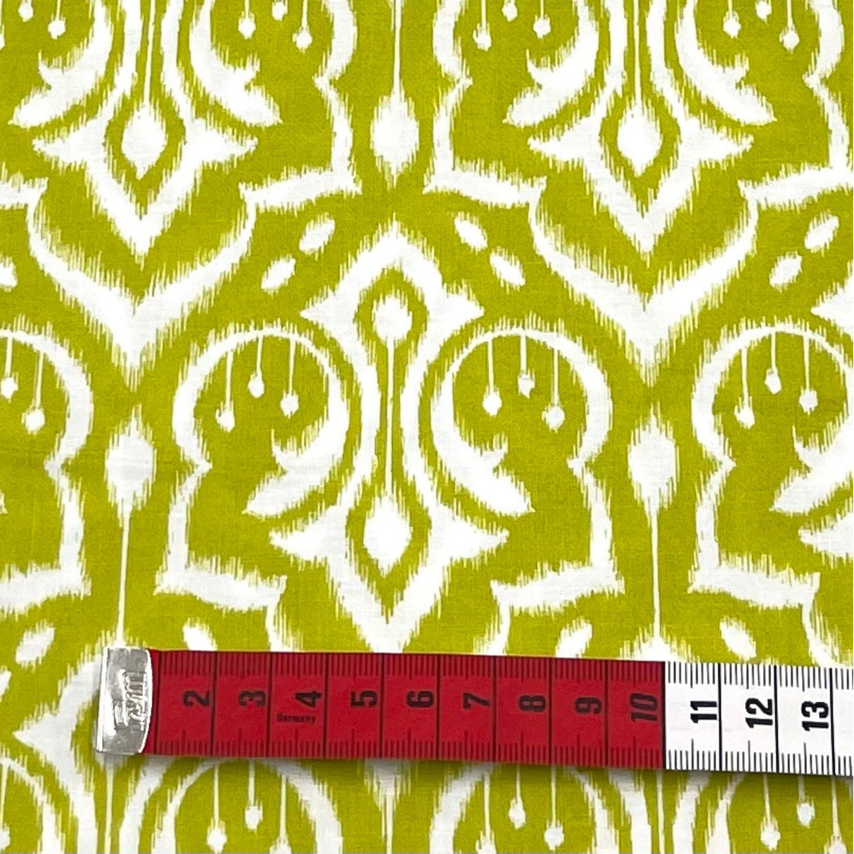 Ikat Damask Fabric, Cotton Quilting, green leaf by Michael Miller MM-PS6450/Leaf