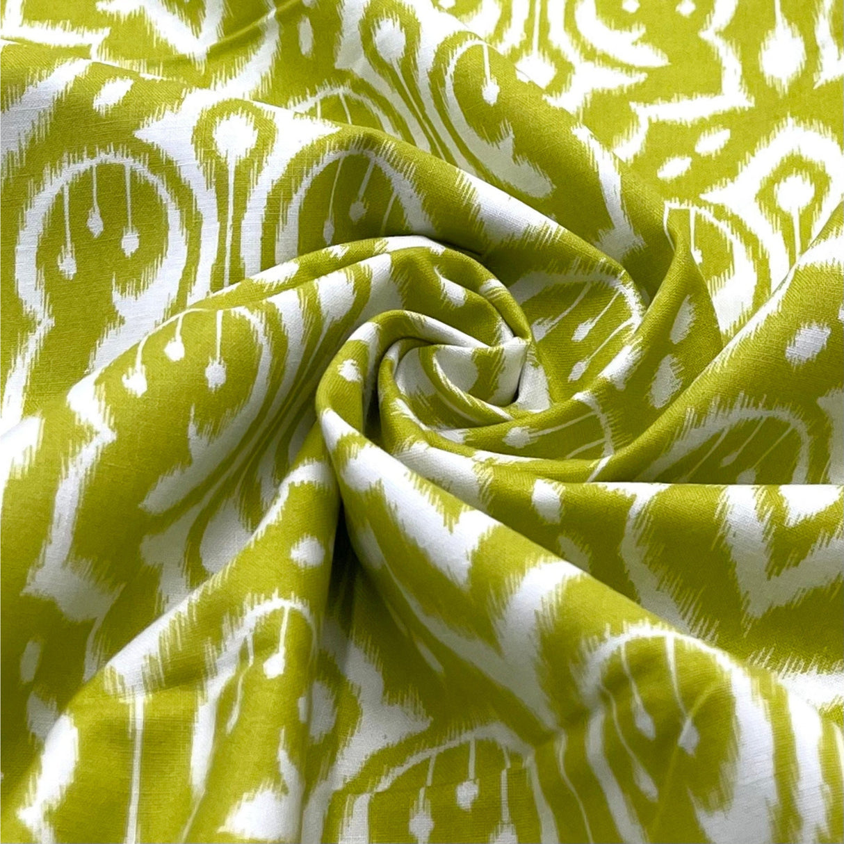 Ikat Damask Fabric, Cotton Quilting, green leaf by Michael Miller MM-PS6450/Leaf