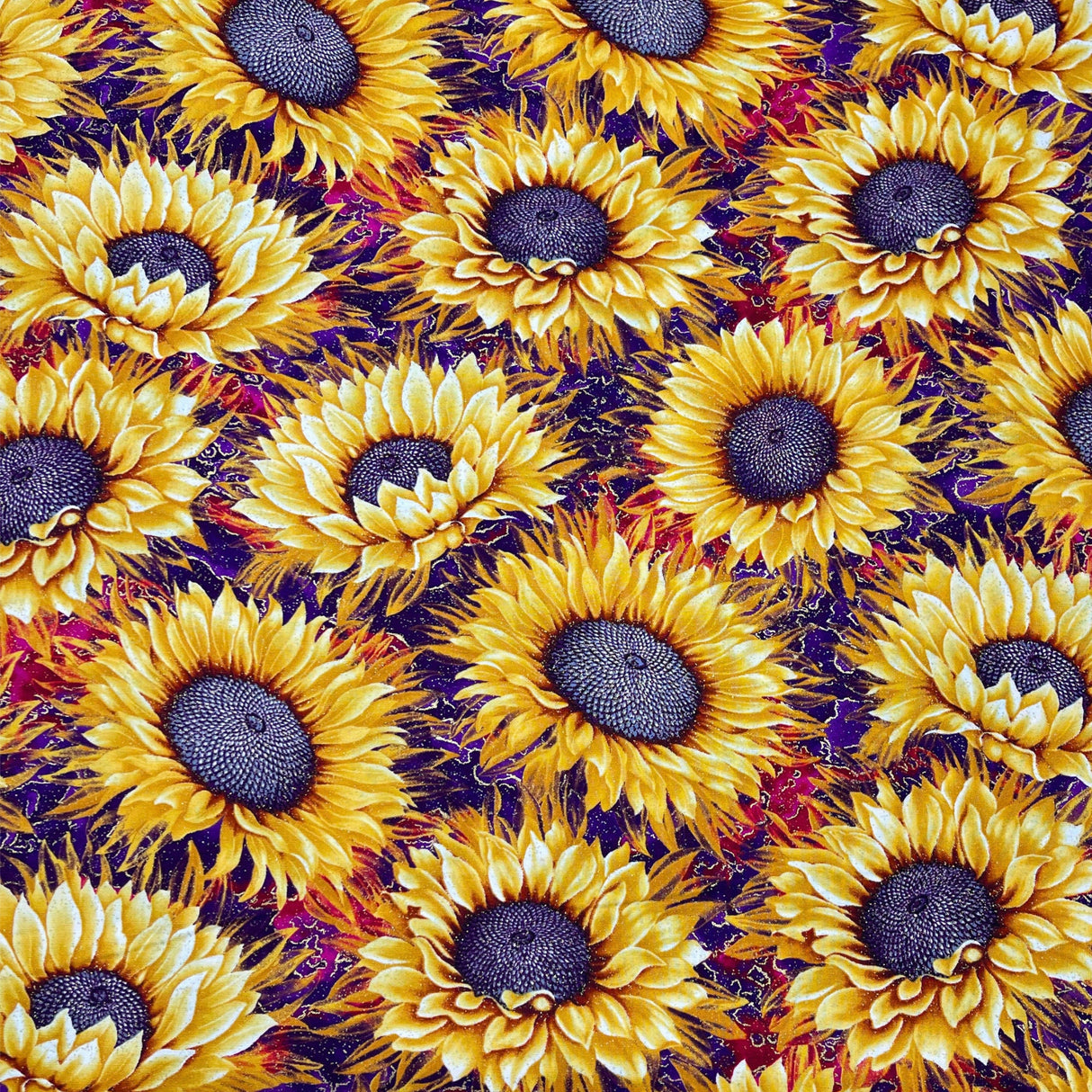 Here Comes the Sun: Large Sunflower Quilting Fabric by Benartex BT2970M.66