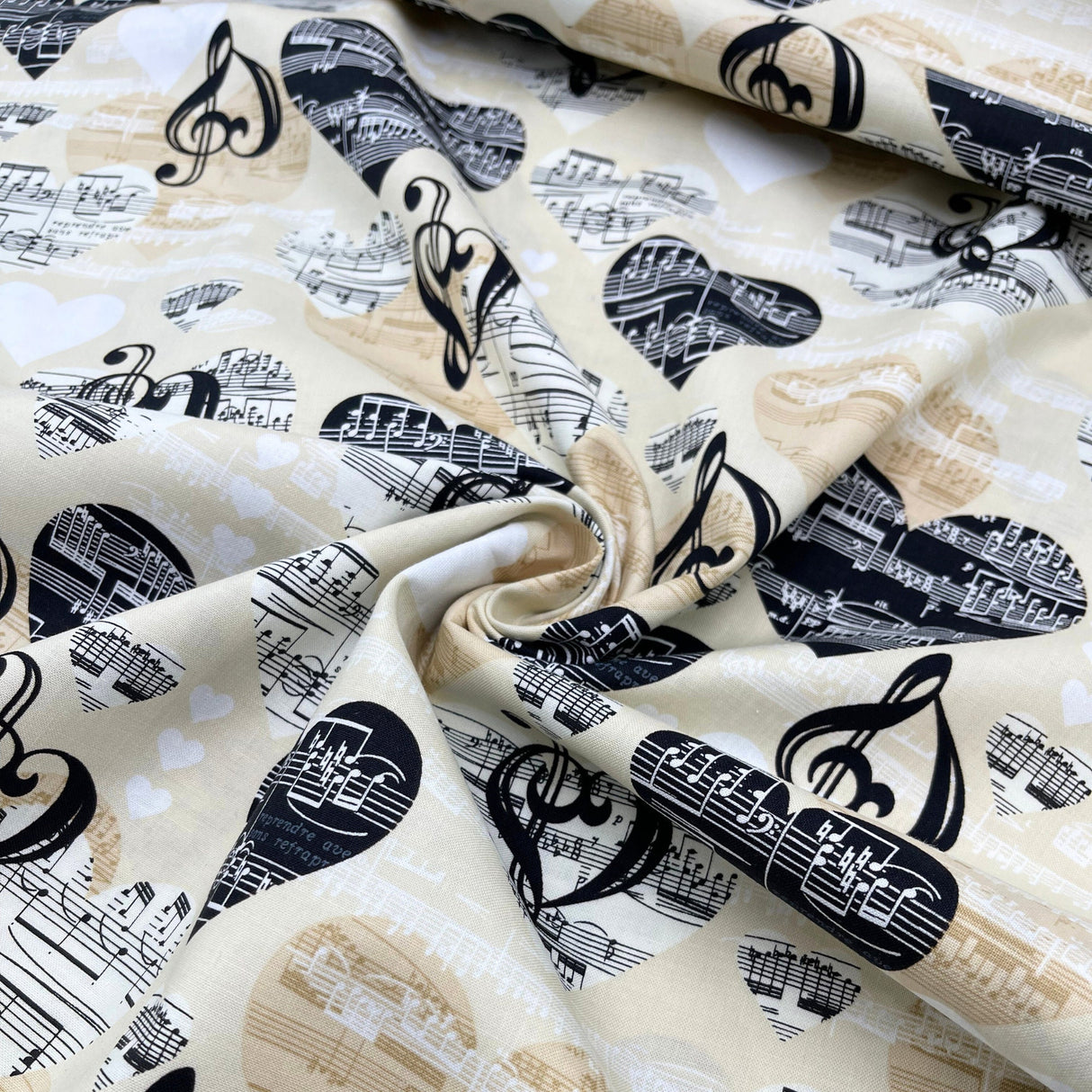 The Music in Me fabric, Cotton Quilting - musical notes by Benartex BT08454