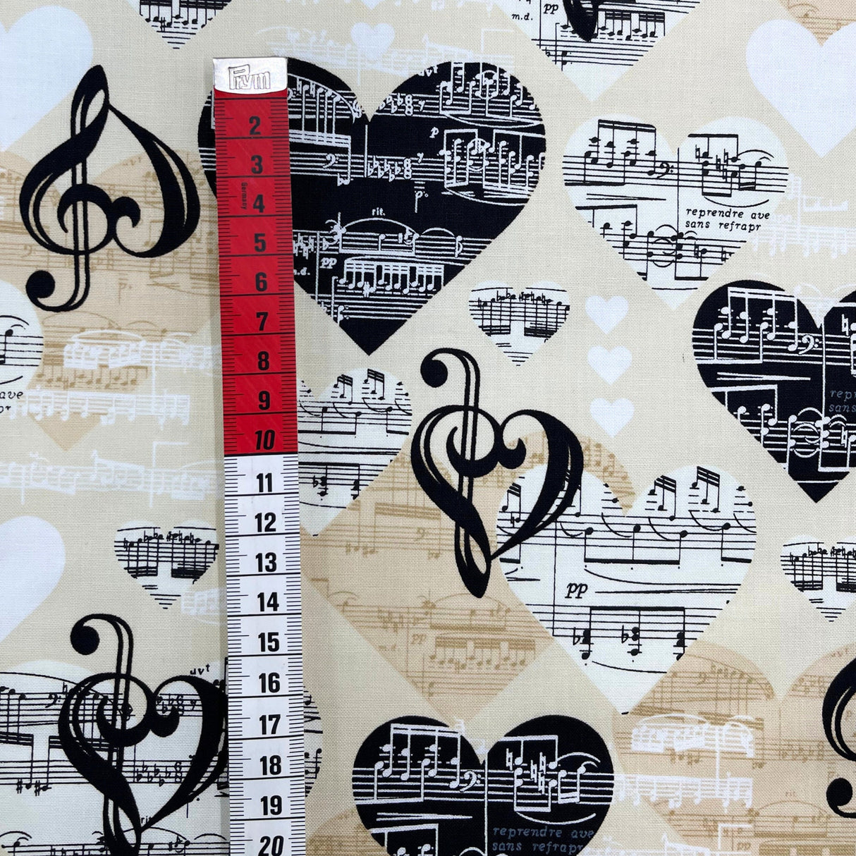 The Music in Me fabric, Cotton Quilting - musical notes by Benartex BT08454