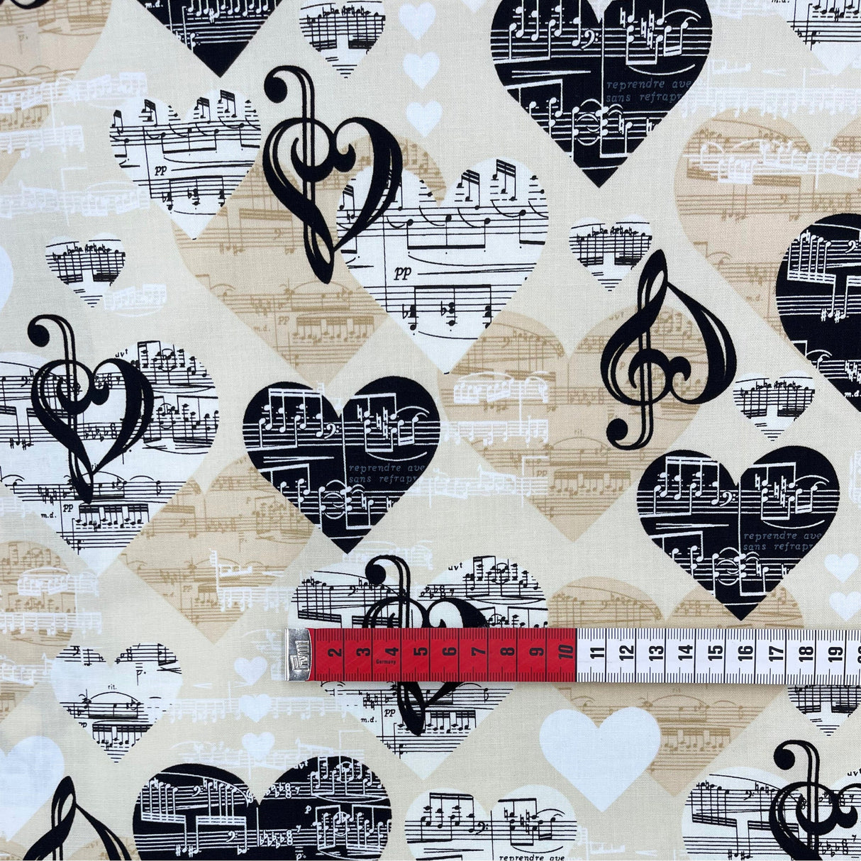 The Music in Me fabric, Cotton Quilting - musical notes by Benartex BT08454