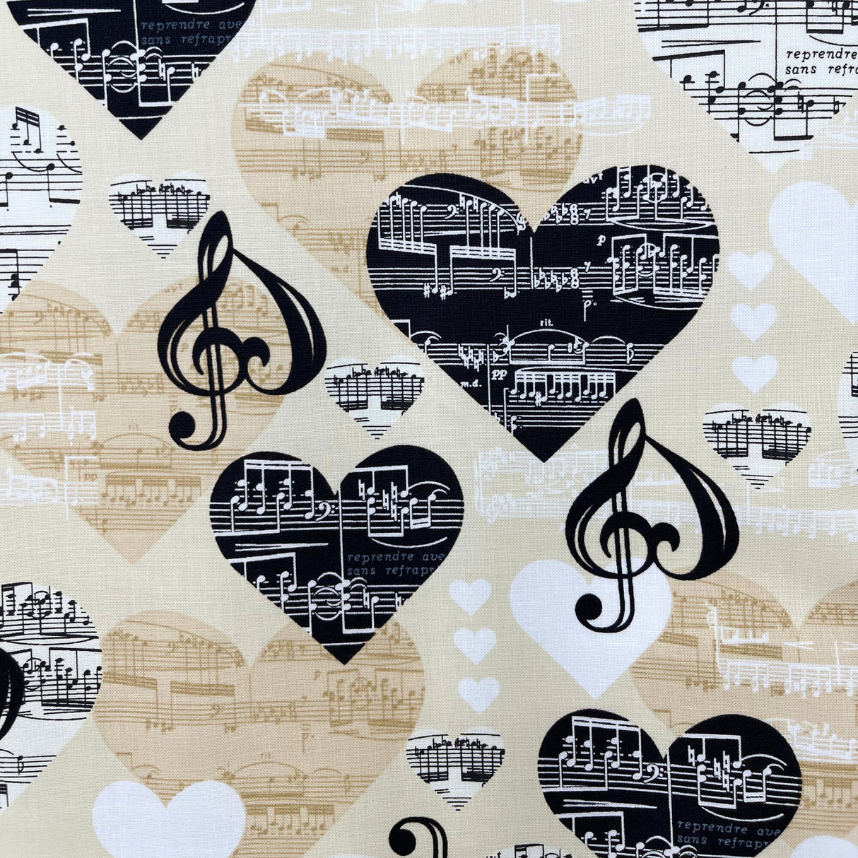 The Music in Me fabric, Cotton Quilting - musical notes by Benartex BT08454