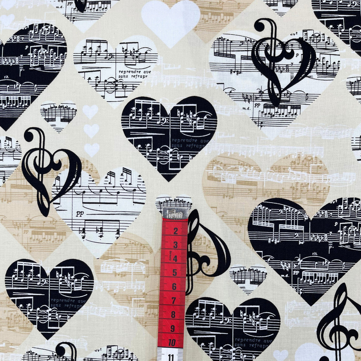 The Music in Me fabric, Cotton Quilting - musical notes by Benartex BT08454