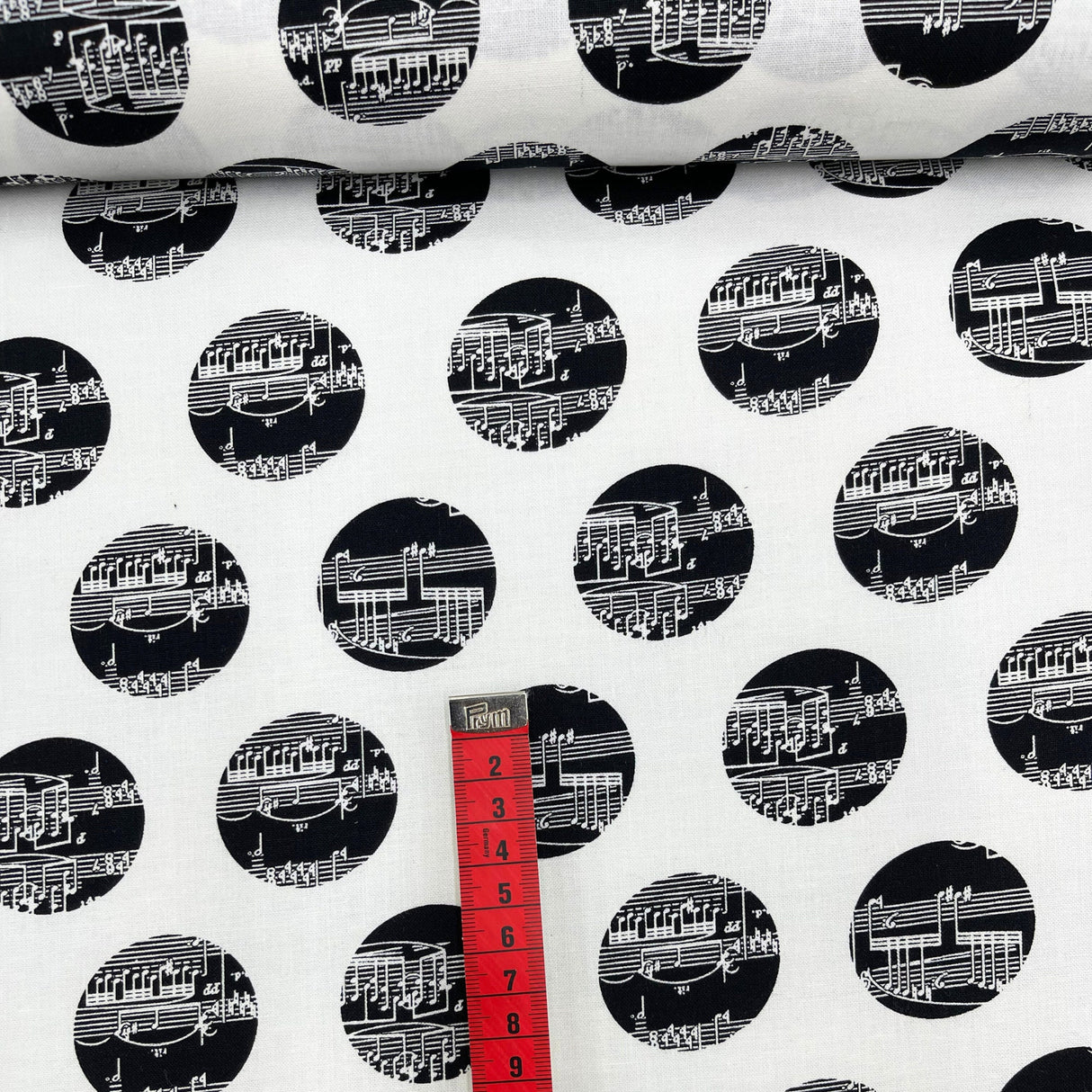 The Music in Me Cotton Quilting Fabric - Musical Notes Black & White by Benartex BT08447-09