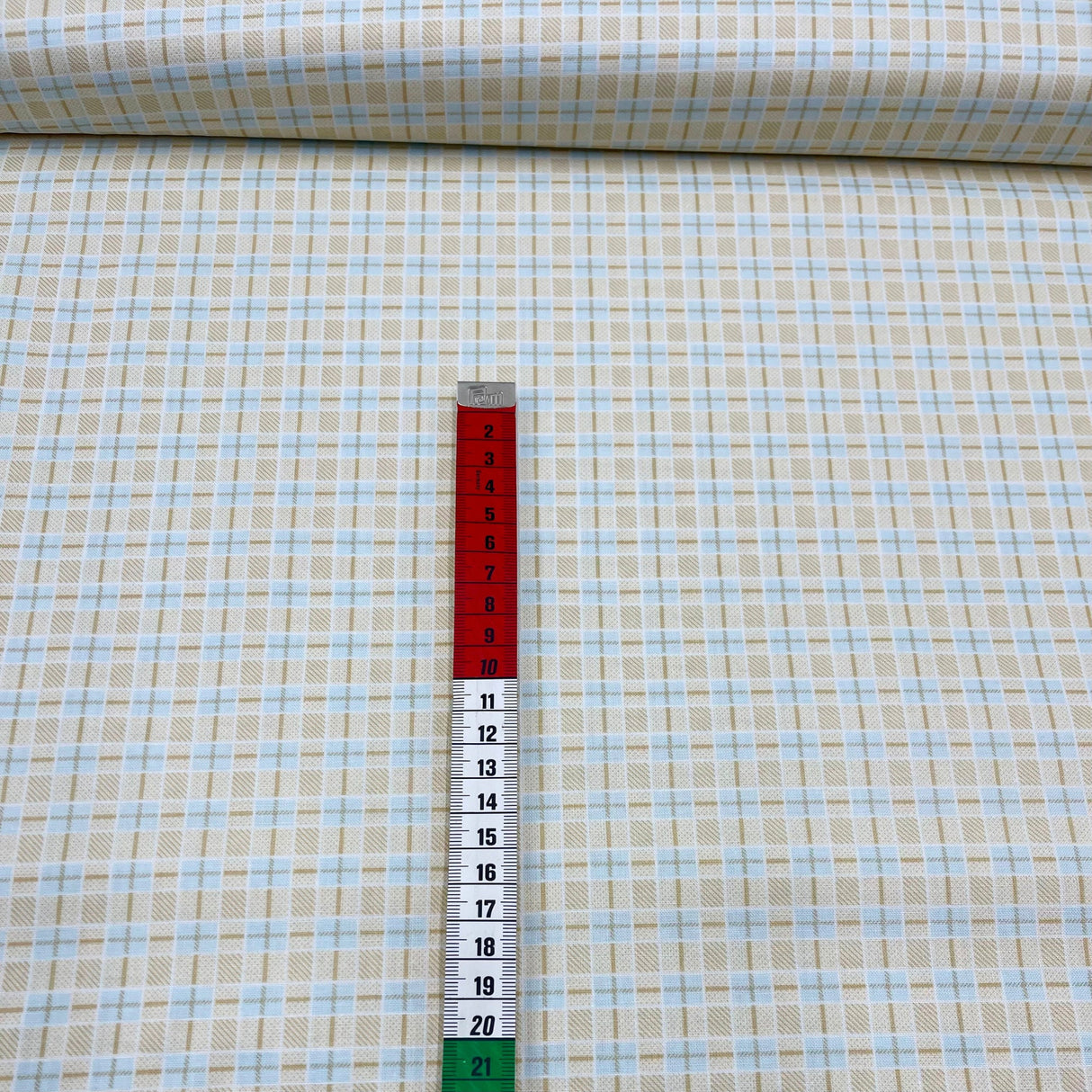 Peaceful Garden Lattice Fabric in Taupe & Blue by Mary Jane Carey | Henry Glass Quilting Fabric