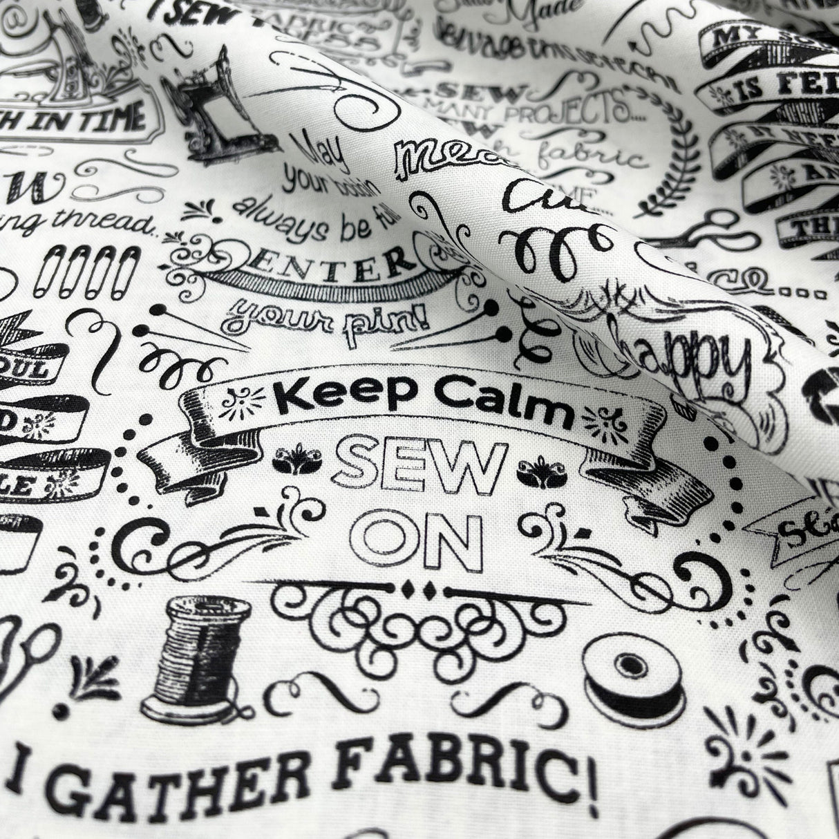 Sewing Words Fabric by Timeless Treasures, Cotton Quilting, Gail C3417