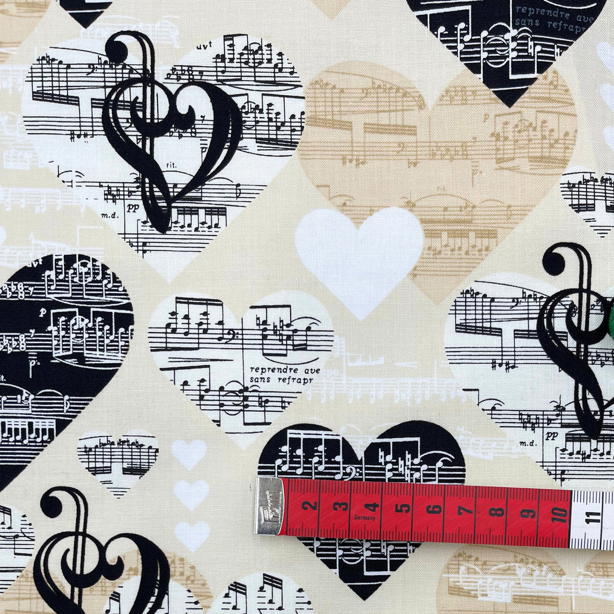 The Music in Me fabric, Cotton Quilting - musical notes by Benartex BT08454