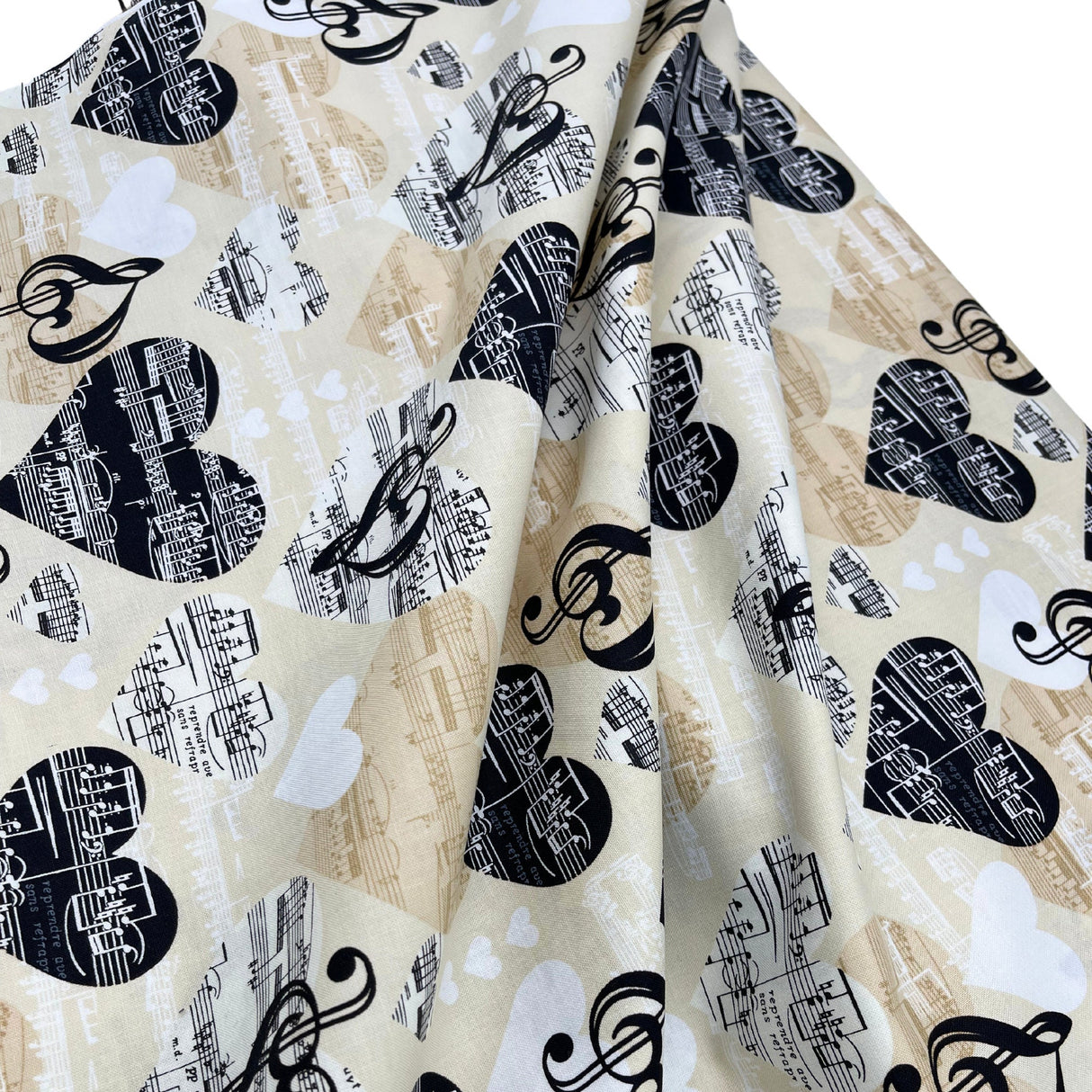 The Music in Me fabric, Cotton Quilting - musical notes by Benartex BT08454