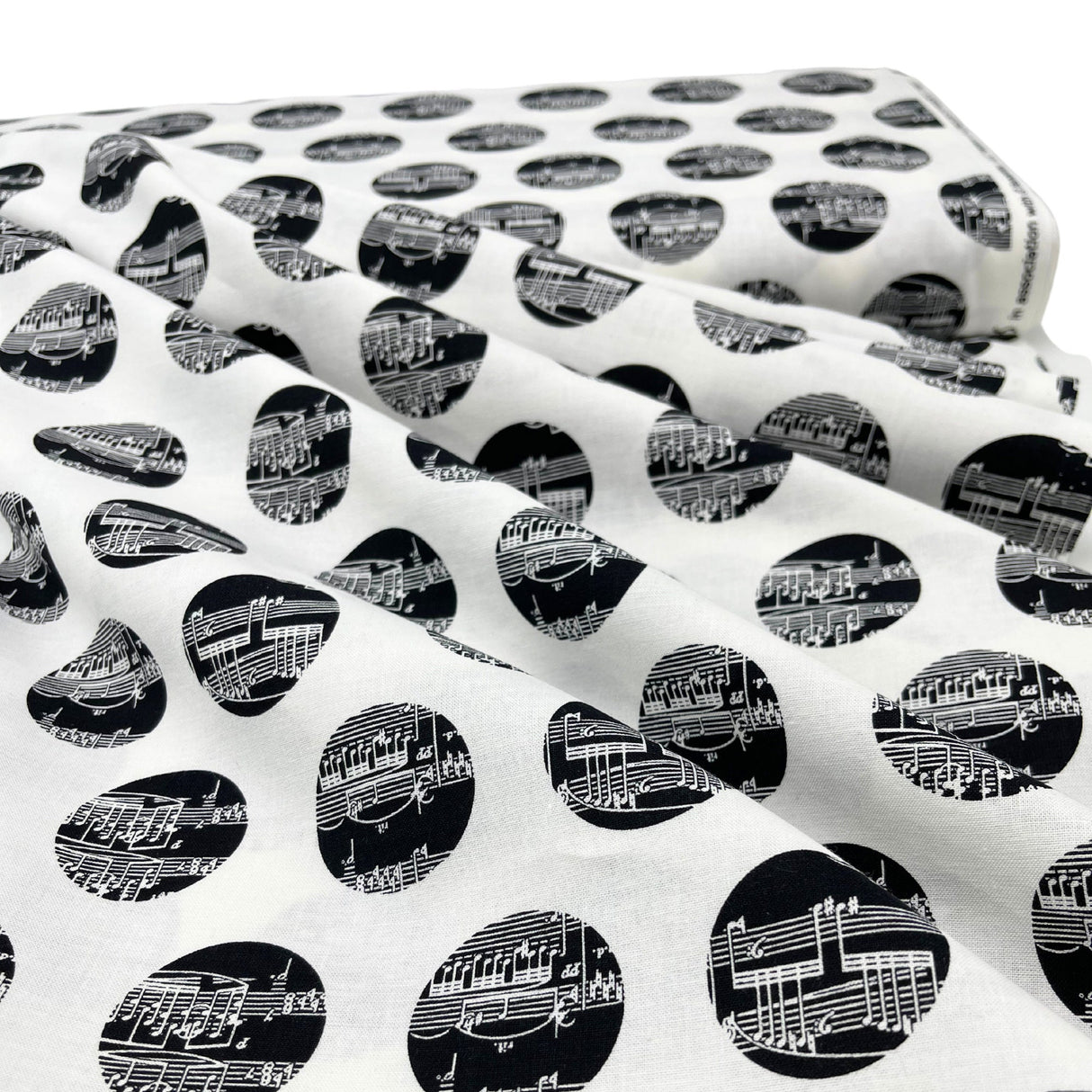The Music in Me Cotton Quilting Fabric - Musical Notes Black & White by Benartex BT08447-09