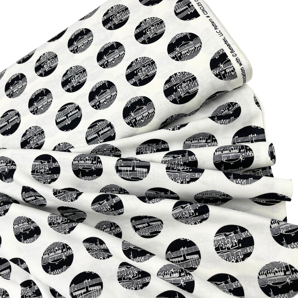 The Music in Me Cotton Quilting Fabric - Musical Notes Black & White by Benartex BT08447-09