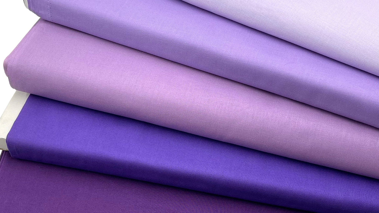 Homespun Cotton fabric collection, Purple, Mauve, Lavender, 44” Wide - Premium Quality
