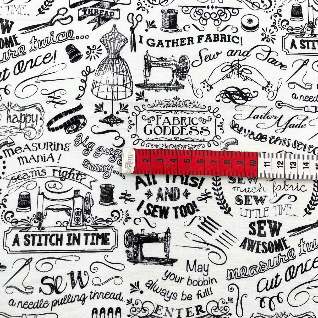 Sewing Words Fabric by Timeless Treasures, Cotton Quilting, Gail C3417