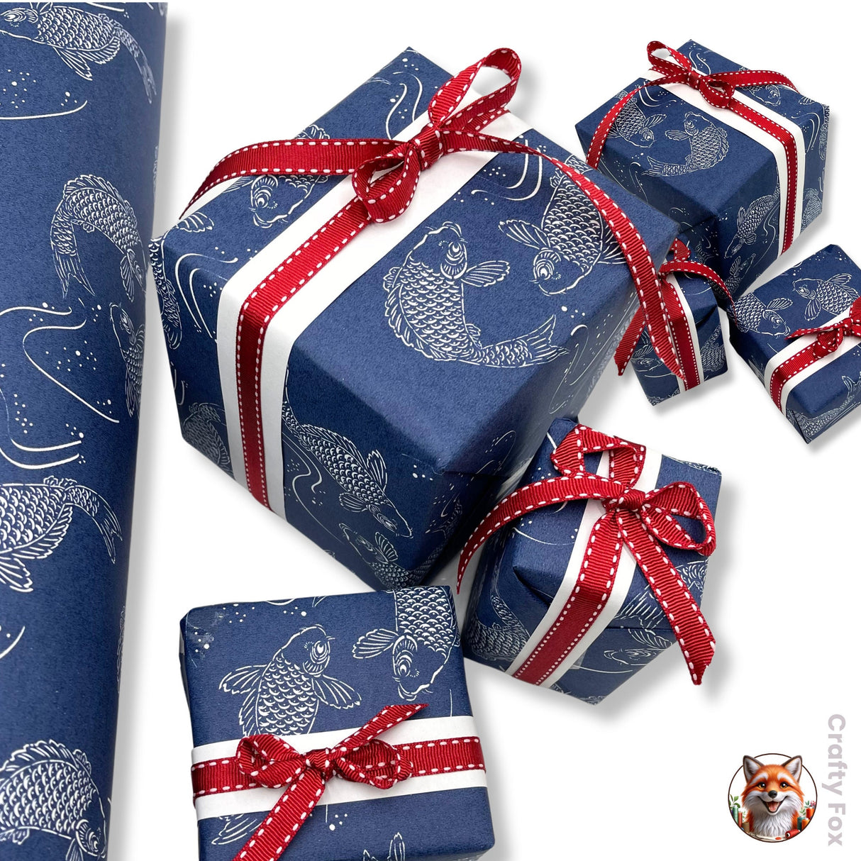 Premium Koi Gift Wrapping Paper - High Quality, Eco-Friendly, Feng Shui Uncoated