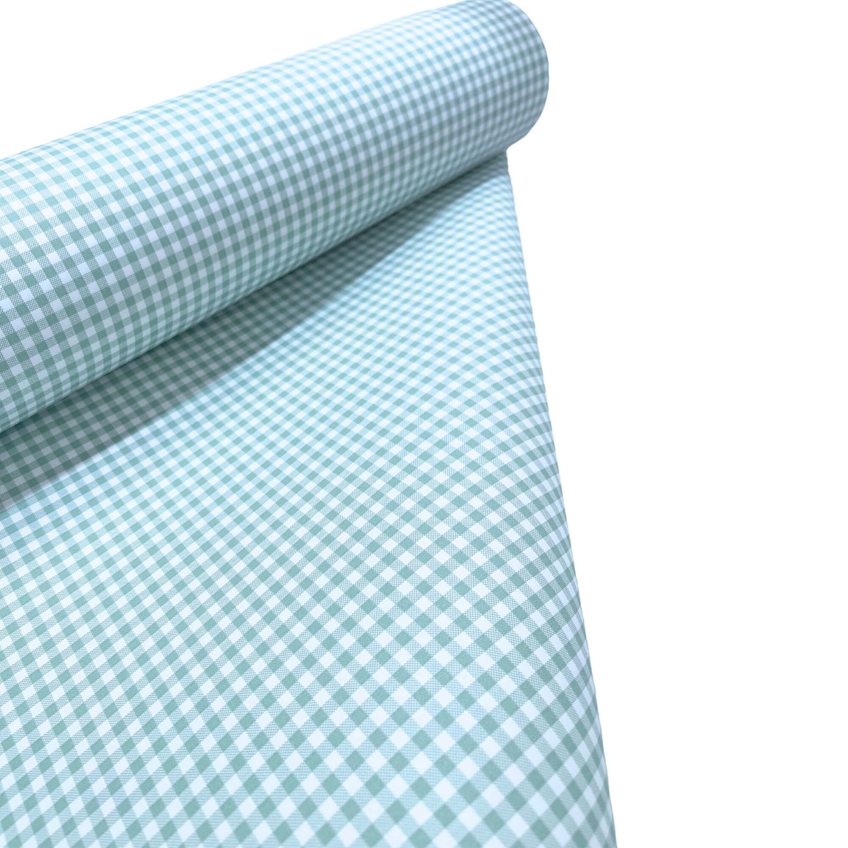 Gingham Seafoam Gift Wrapping Paper 80gsm - Eco-Friendly 60cm Wide