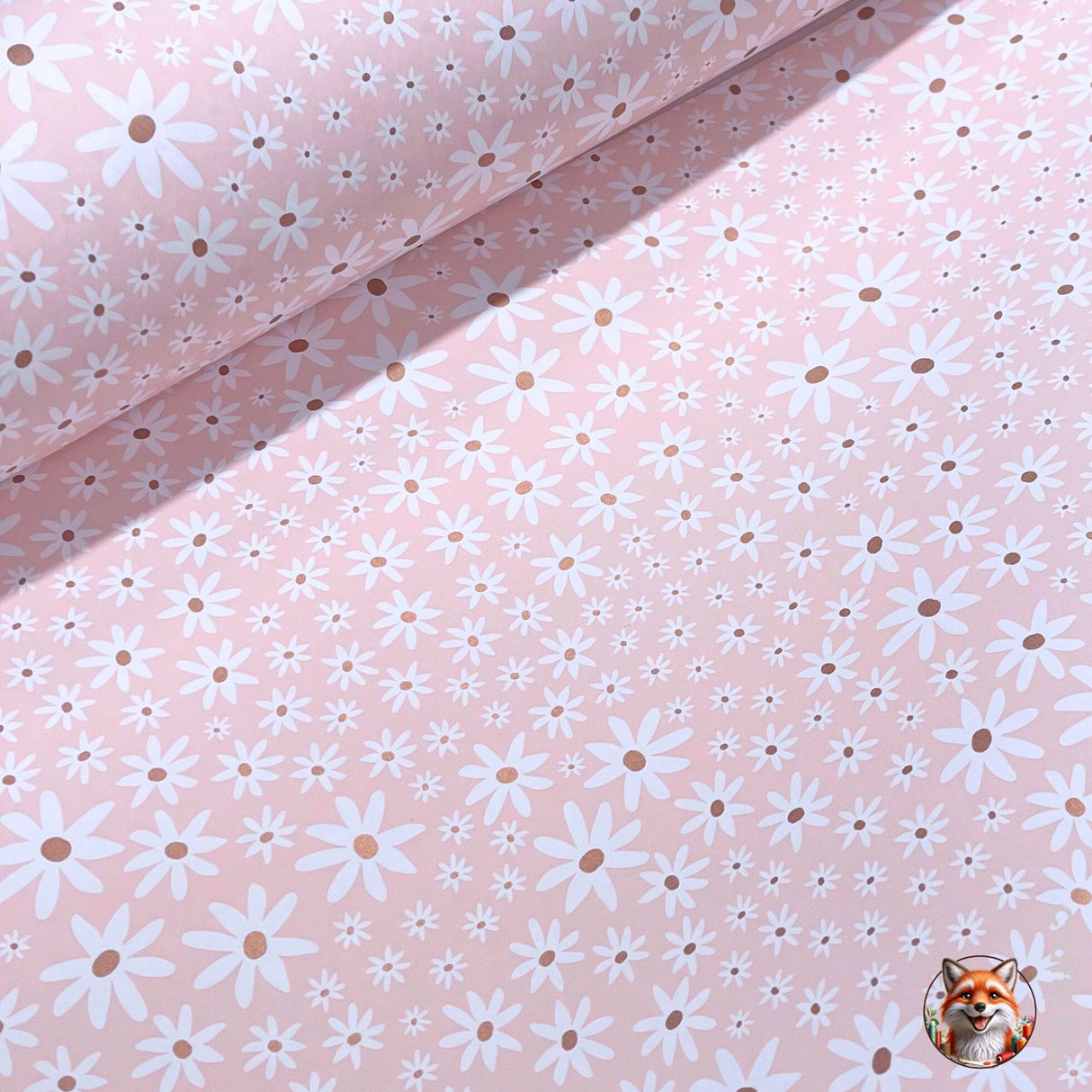 Daisy Floral Champagne Gift Wrapping Paper- 80gsm, 60cm Wide | Elegant Wrapping Solutions