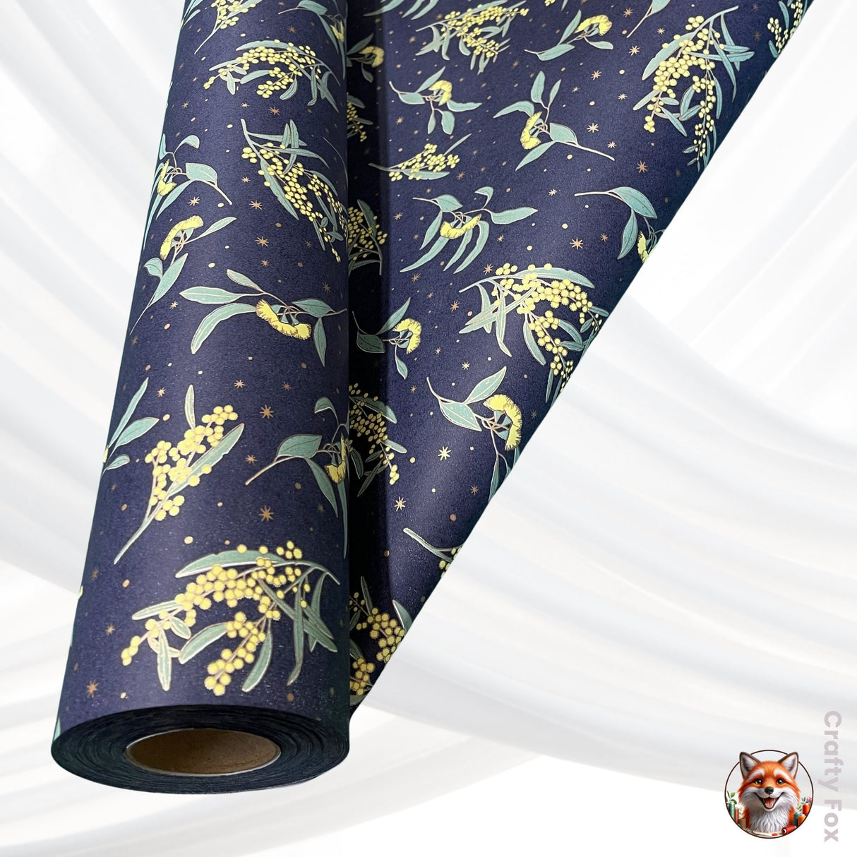 Wattle Floral Gift Wrapping Paper - High Quality 80gsm Eco-Friendly Wrap Paper (60cm Wide)