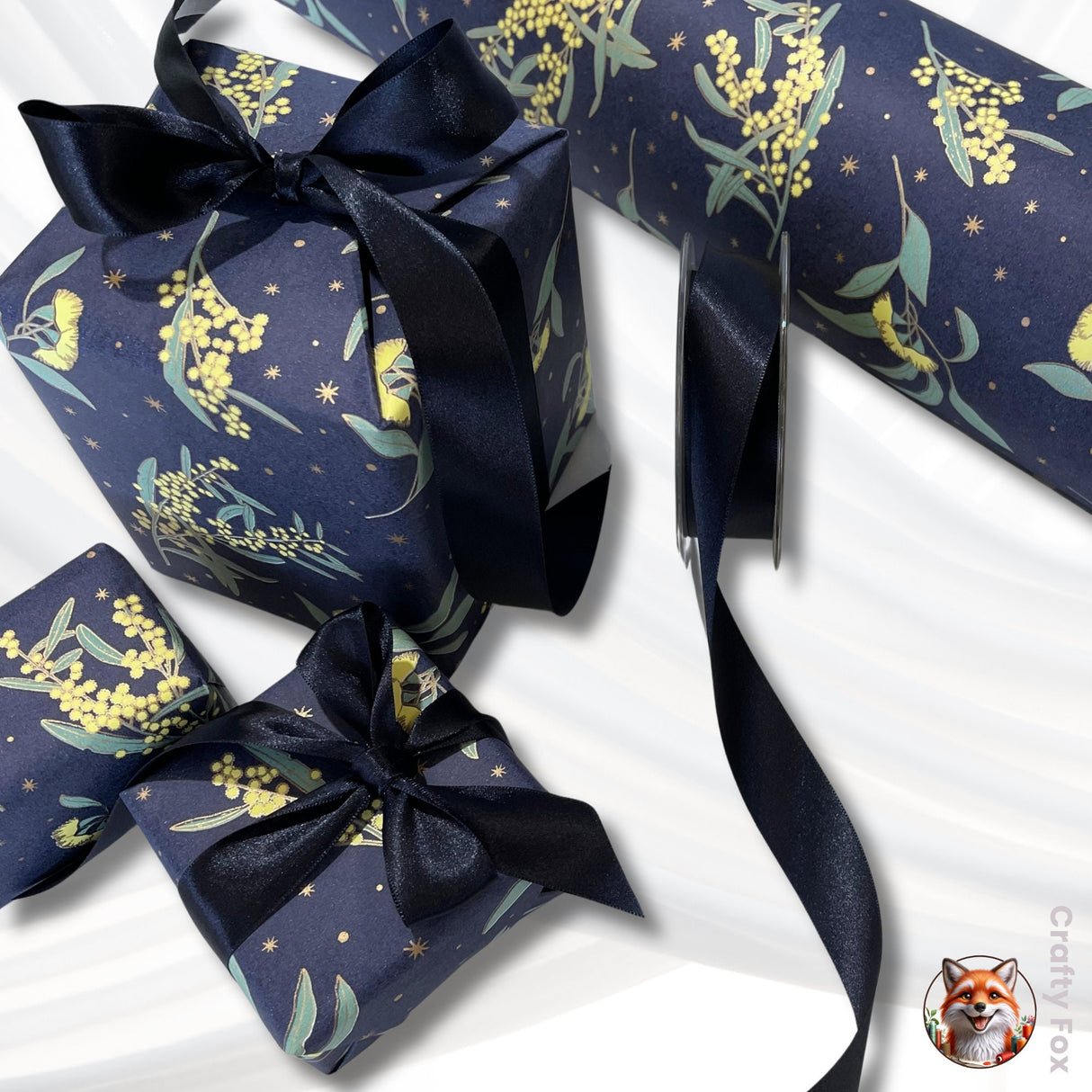 Wattle Floral Gift Wrapping Paper - High Quality 80gsm Eco-Friendly Wrap Paper (60cm Wide)