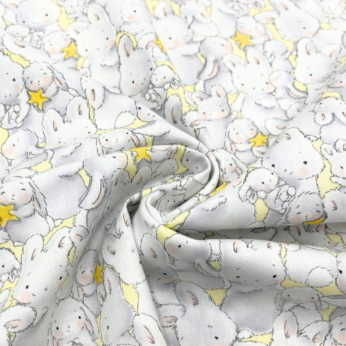 Bunnies by the bay Timeless Treasure Grey Bunnies Cotton Fabric. TT-C6492