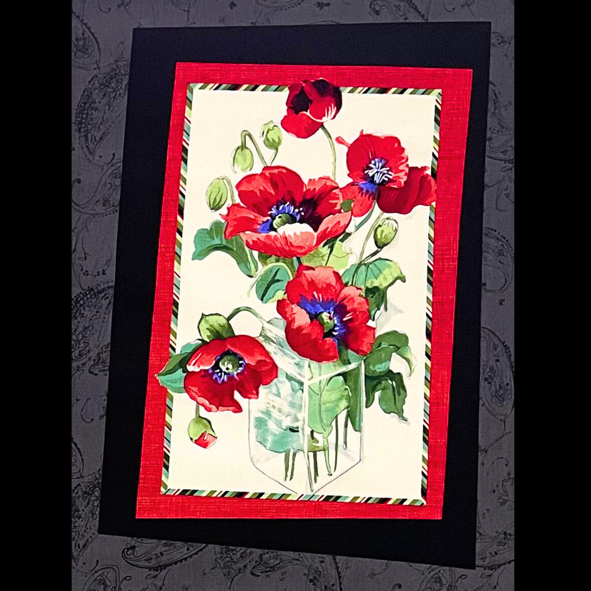 Fresh Cut Poppies Panel Fabric by Michele D' Amore | Timeless Treasures TT4723-PANEL