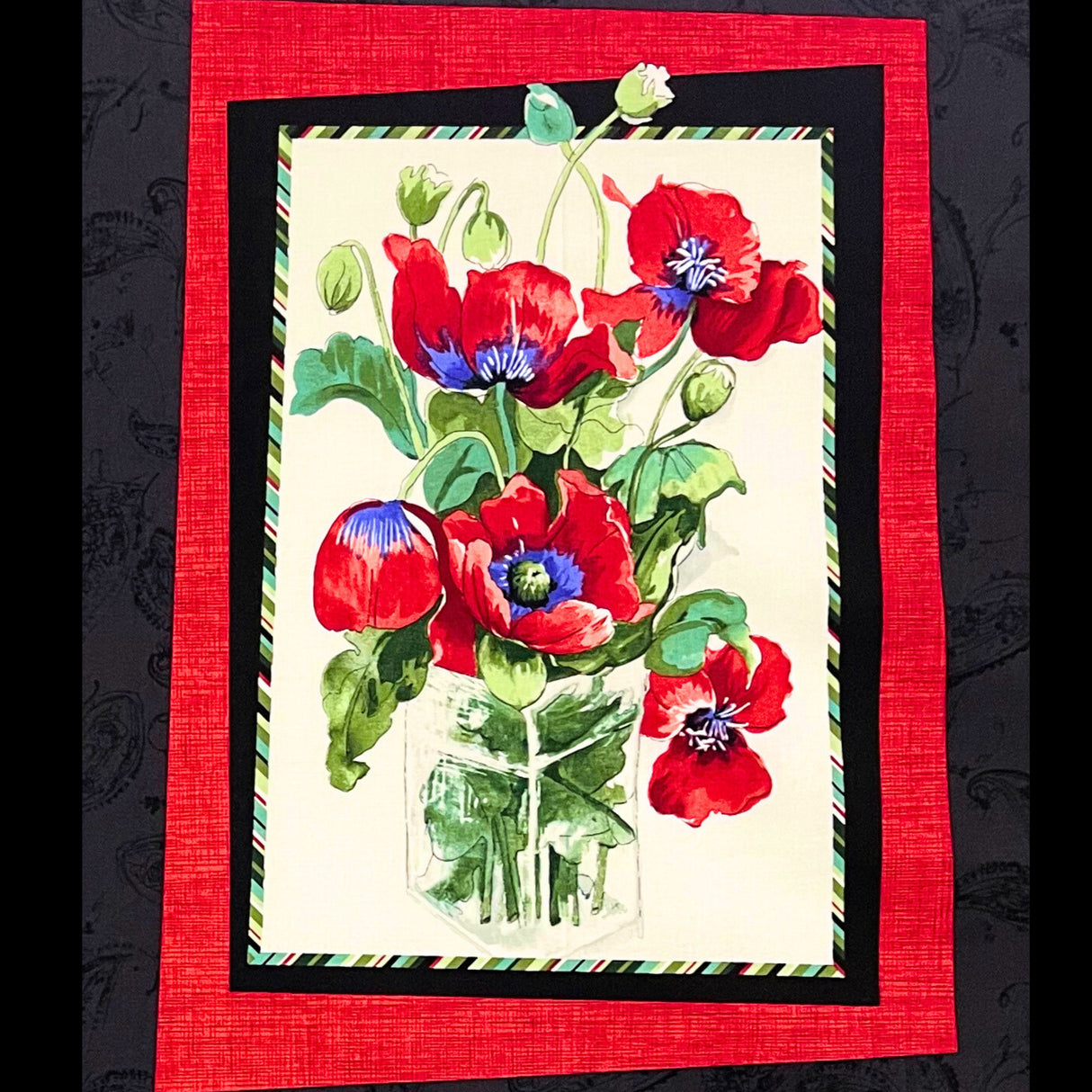 Fresh Cut Poppies Panel Fabric by Michele D' Amore | Timeless Treasures TT4723-PANEL