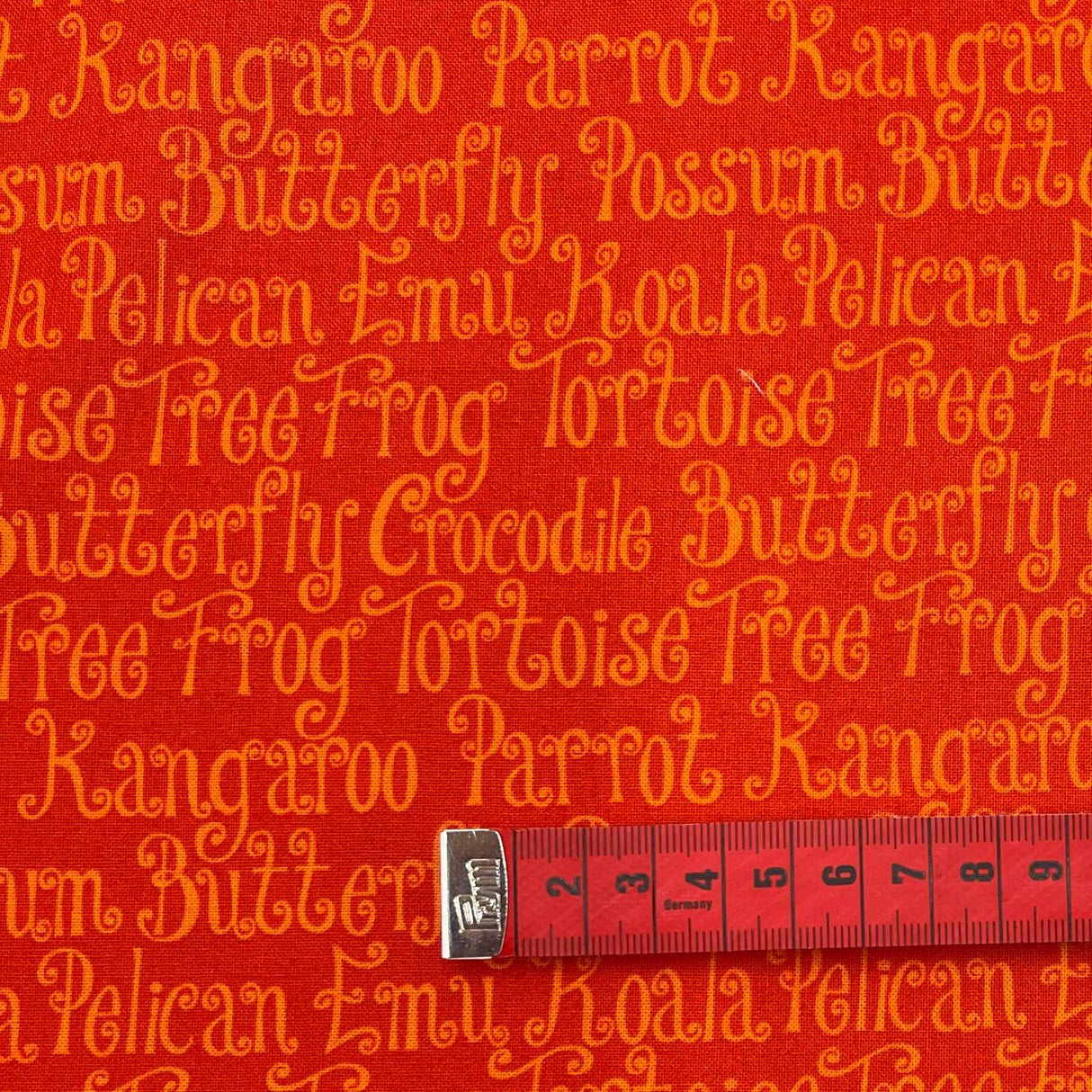 Animal Words Fabric, Possum, Crocodile, Koala, Kangaroo Aussie Mates by Henry Glass