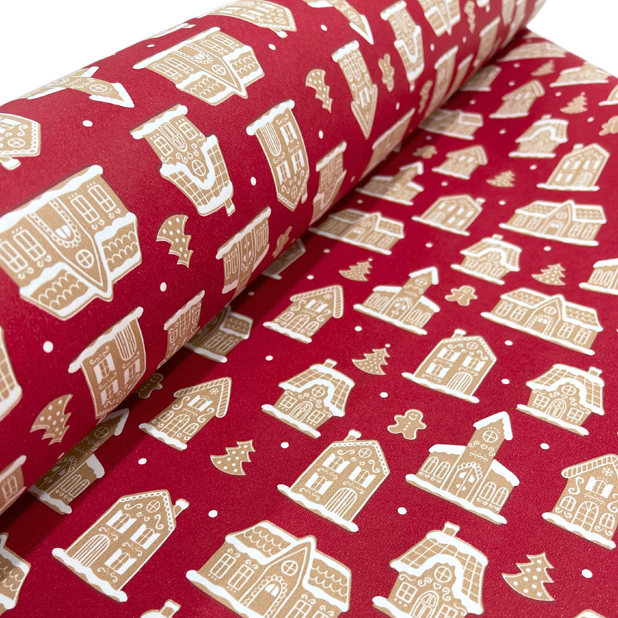 Gingerbread House Gift Wrapping Paper – Festive Christmas Wrap | 80gsm, 60cm Wide