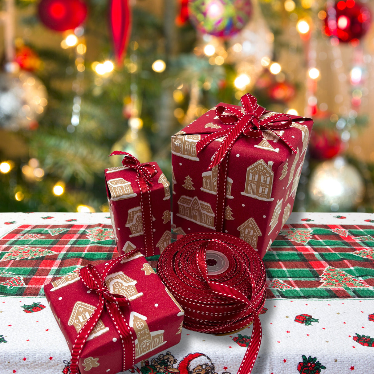 Gingerbread House Gift Wrapping Paper – Festive Christmas Wrap | 80gsm, 60cm Wide