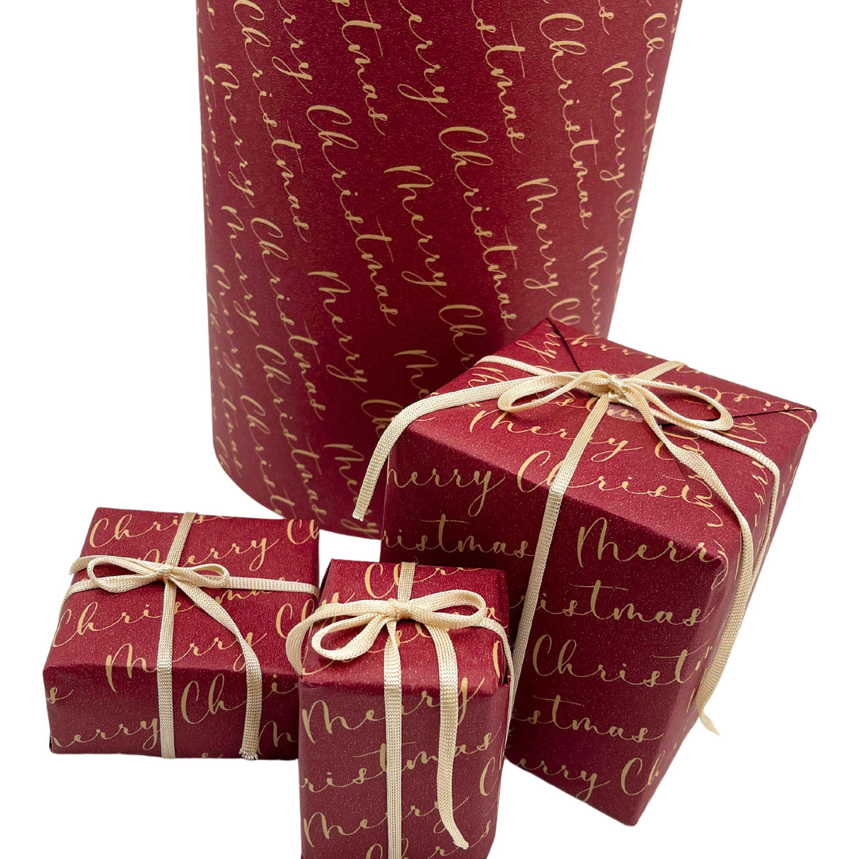 Merry Christmas Wrapping Paper – Sustainable Gift Wrap with Festive Greetings, Delivered Crease-Free
