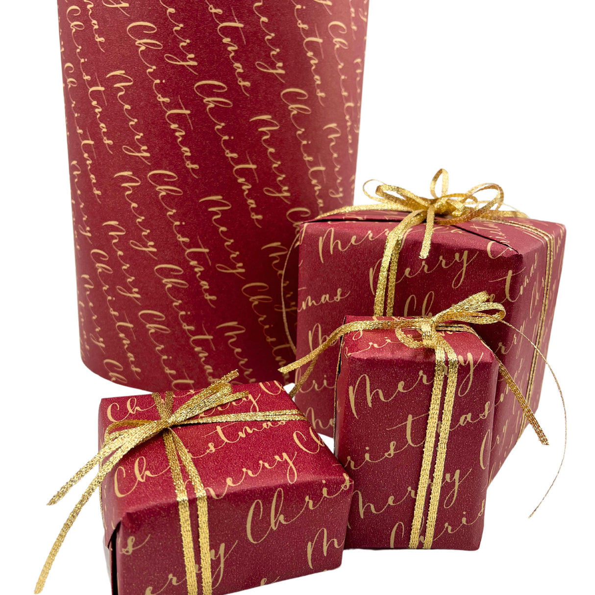Merry Christmas Wrapping Paper – Sustainable Gift Wrap with Festive Greetings, Delivered Crease-Free