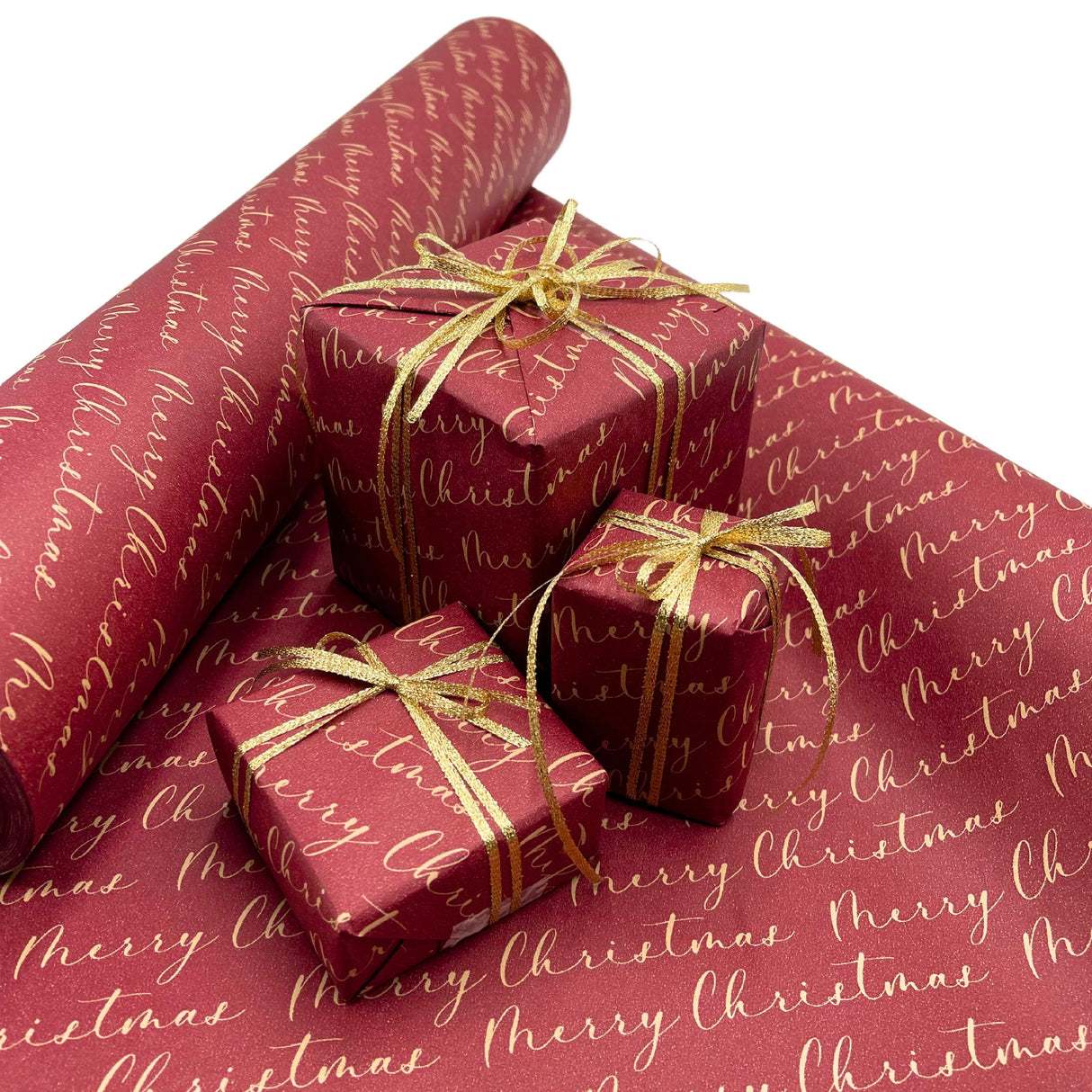 Merry Christmas Wrapping Paper – Sustainable Gift Wrap with Festive Greetings, Delivered Crease-Free