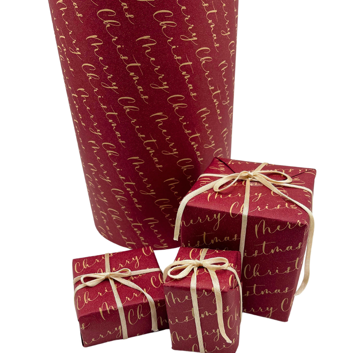 Merry Christmas Wrapping Paper – Sustainable Gift Wrap with Festive Greetings, Delivered Crease-Free