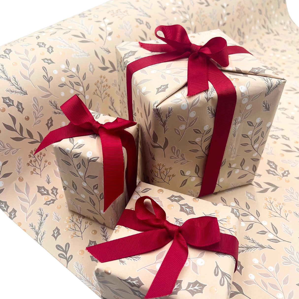 Foliage Latte Gift Wrapping Paper | Eco-Friendly, 80gsm, 60cm Wide