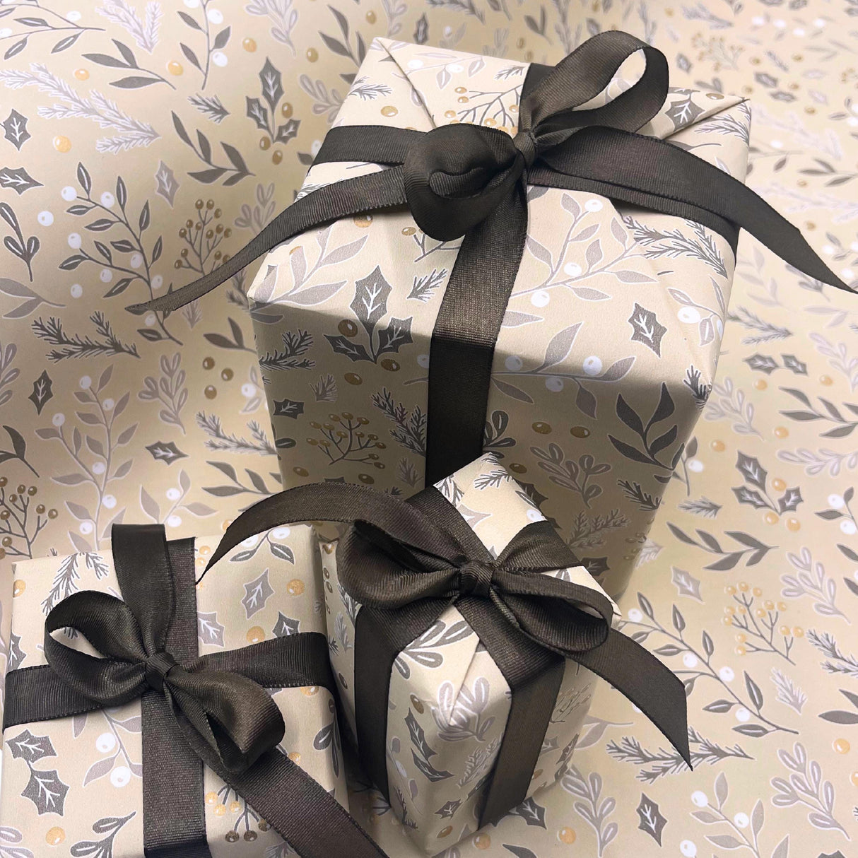 Foliage Latte Gift Wrapping Paper | Eco-Friendly, 80gsm, 60cm Wide