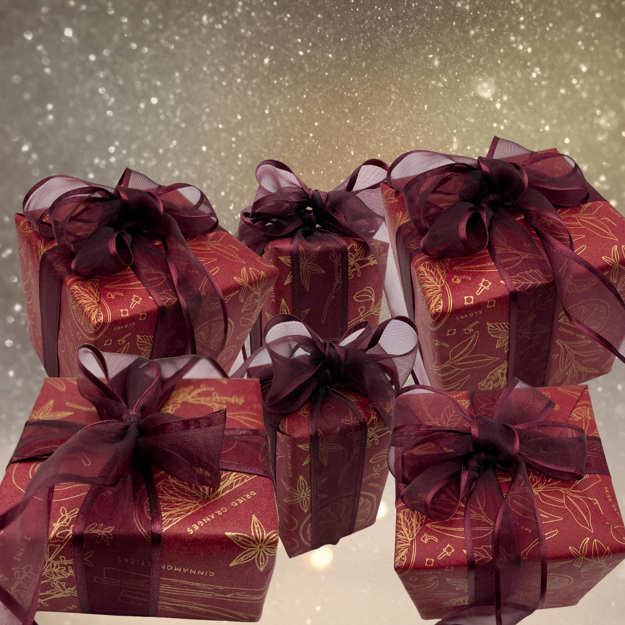 Sugar and Spice Red Gift Wrapping Paper – 80gsm, 60cm Wide | Festive Eco-Friendly Christmas Wrap