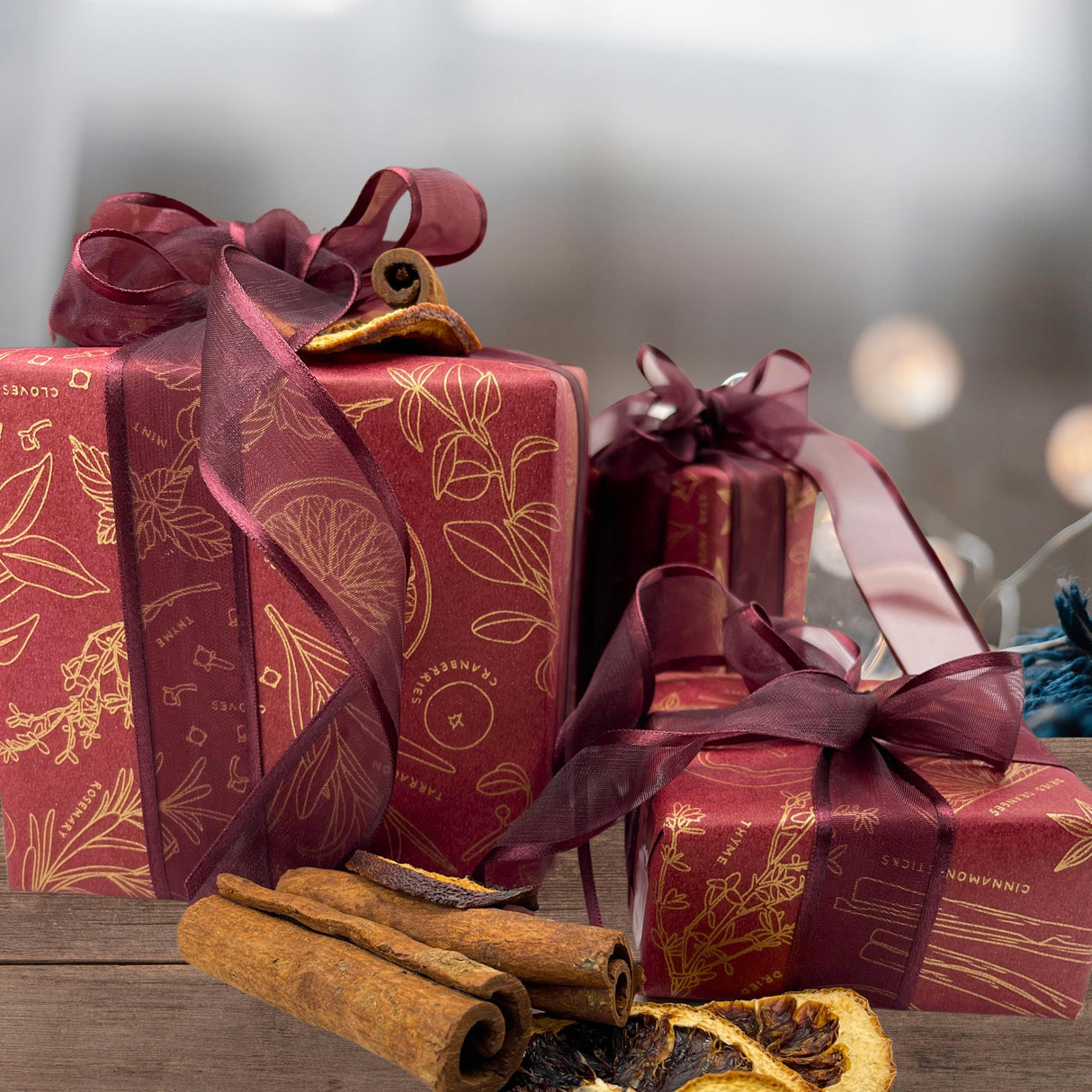 Sugar and Spice Red Gift Wrapping Paper – 80gsm, 60cm Wide | Festive Eco-Friendly Christmas Wrap
