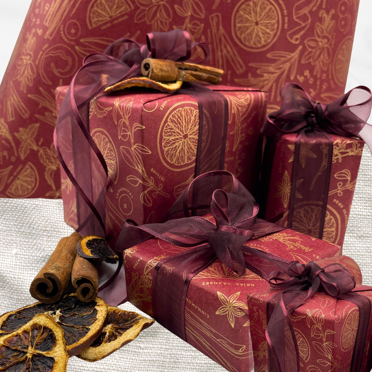 Sugar and Spice Red Gift Wrapping Paper – 80gsm, 60cm Wide | Festive Eco-Friendly Christmas Wrap