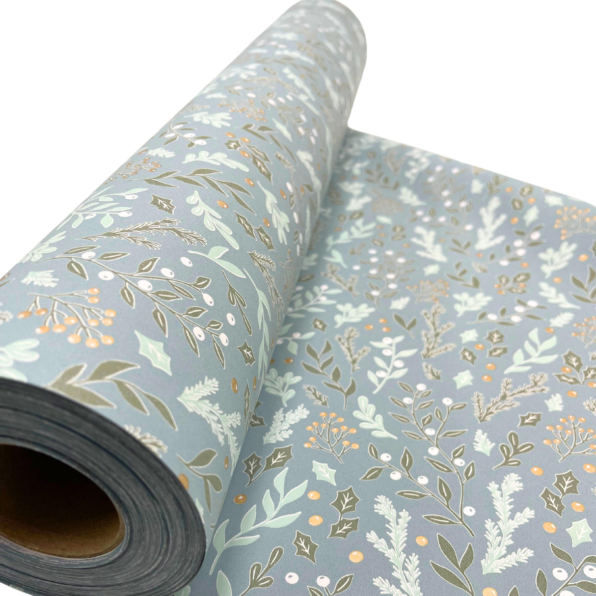 Foliage Slate Green Gift Wrapping Paper | Eco-Friendly Holiday Wrap