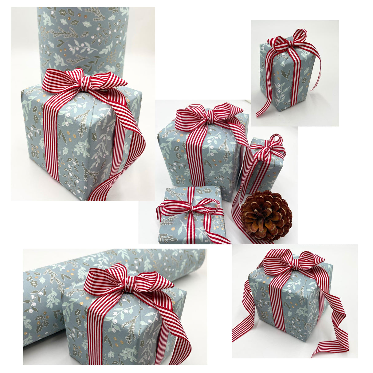 Foliage Slate Green Gift Wrapping Paper | Eco-Friendly Holiday Wrap