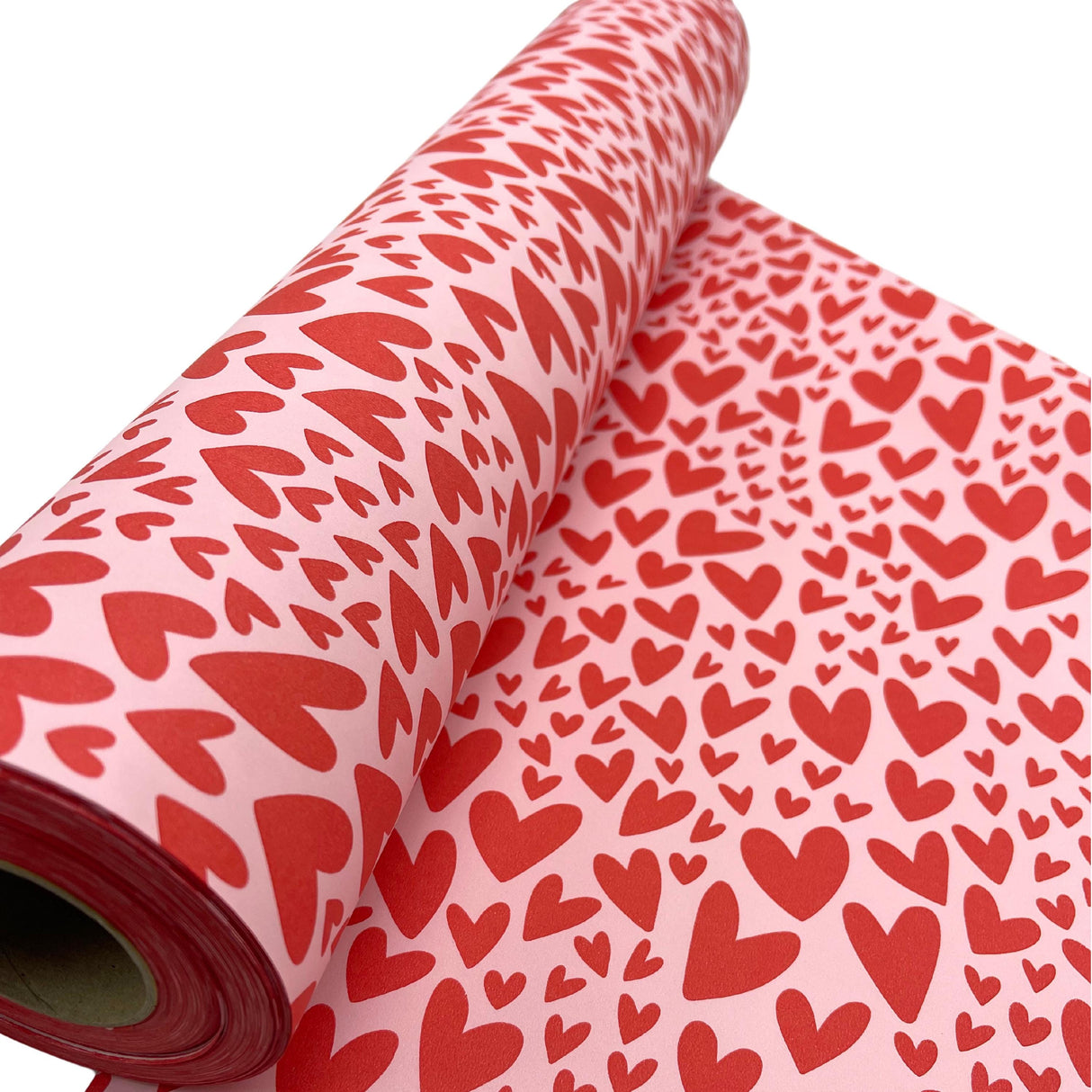 Hearts Red Pink Valentines Day Wrapping Paper 60cm Wide, Eco-Friendly, 80gsm