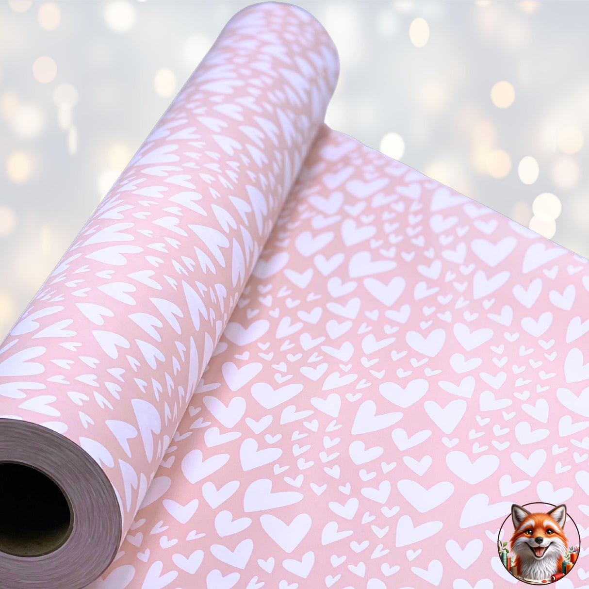 Hearts Champagne Pink Valentines Day Gift Wrapping Paper - High Quality 80gsm, Eco-Friendly Packaging