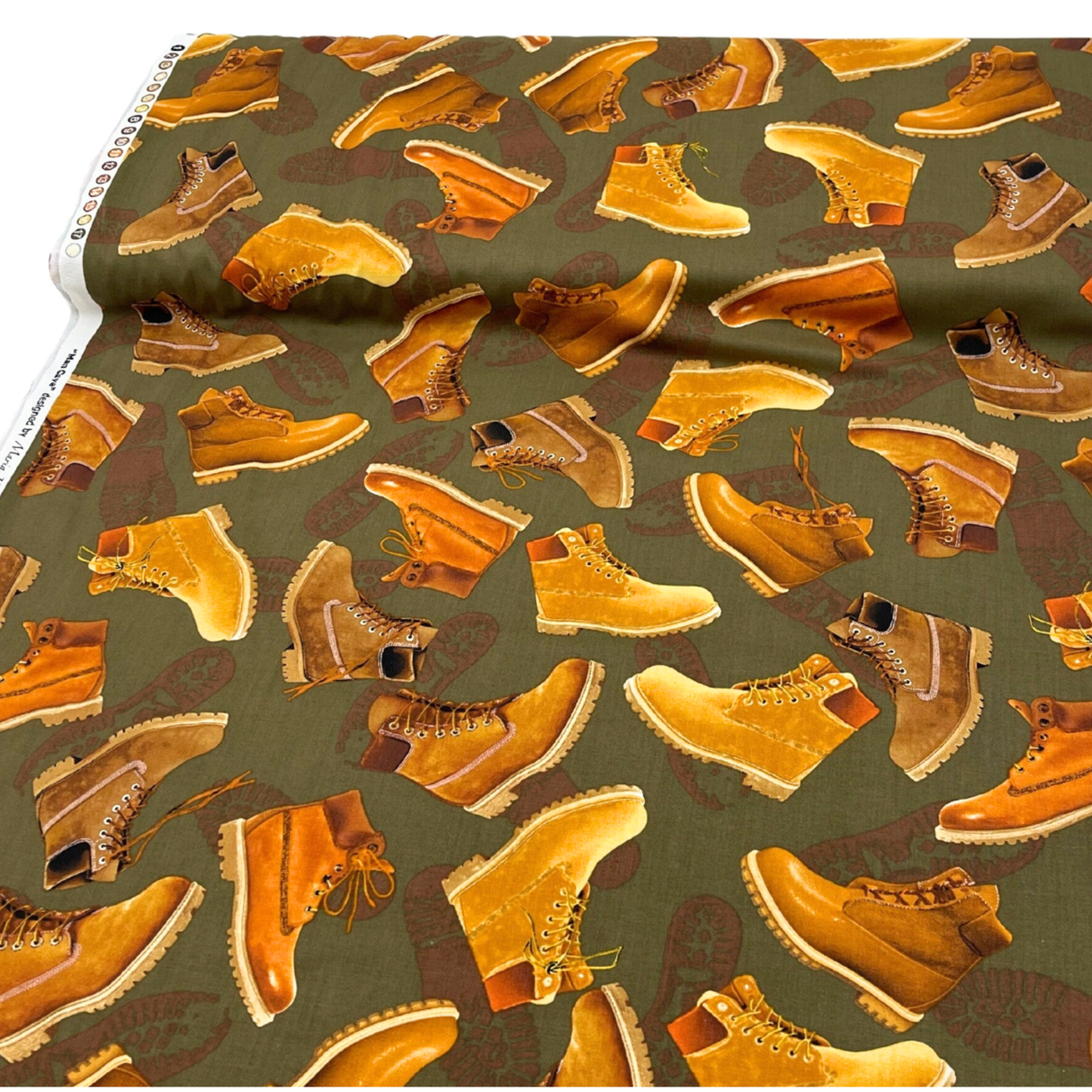 Man Cave Work Boots Khaki - Benartex - Cotton Quilting Fabric - BT05830.49