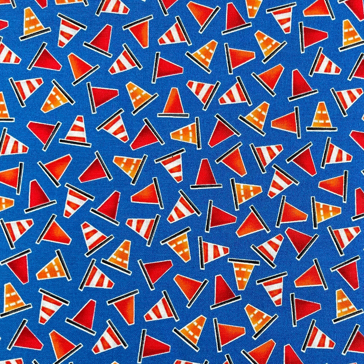 Be My Hero Safety Cones Fabric by Henry Glass HG1022.77