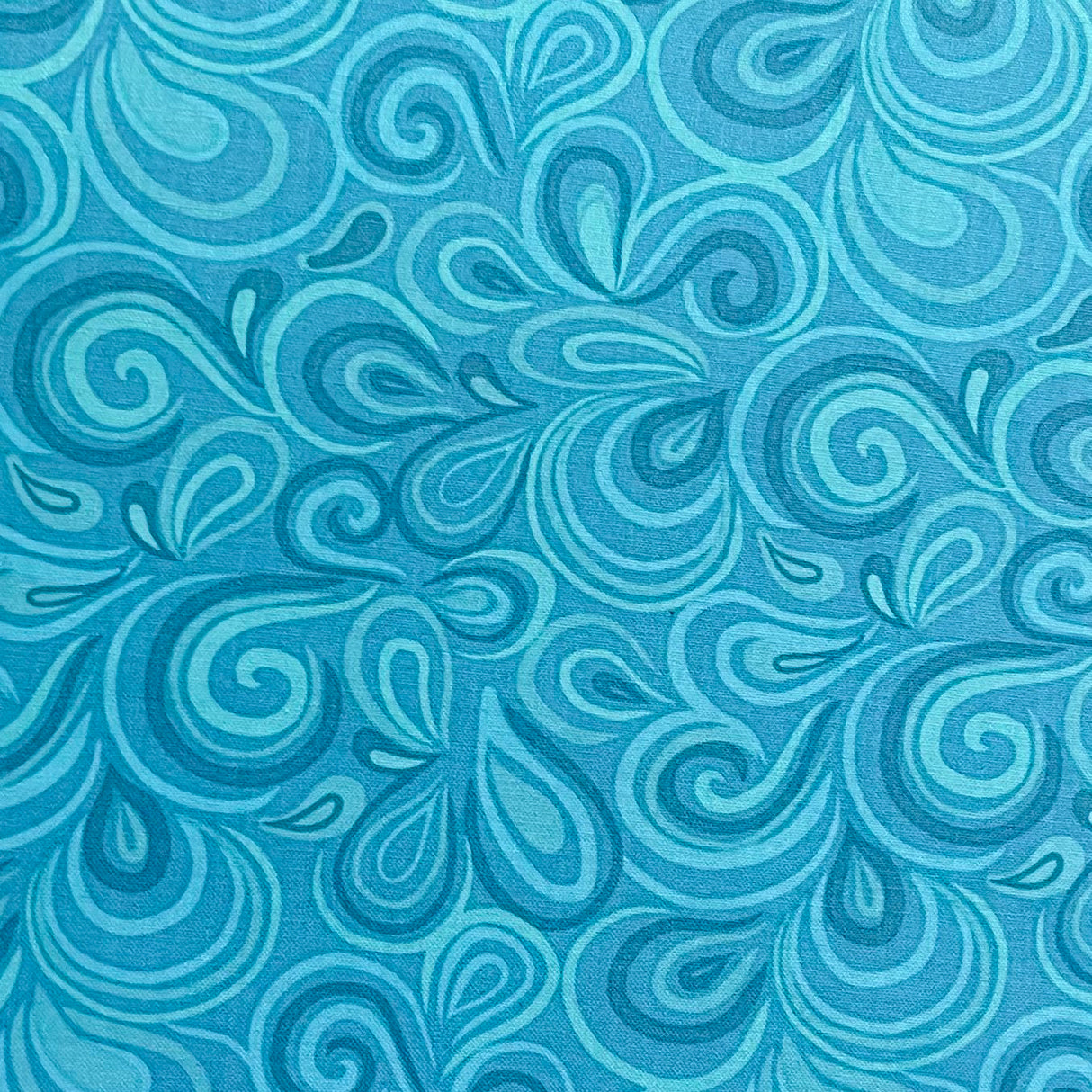 Water fabric Blue Aqua Waves 50cm by Henry Glass HG6828-11
