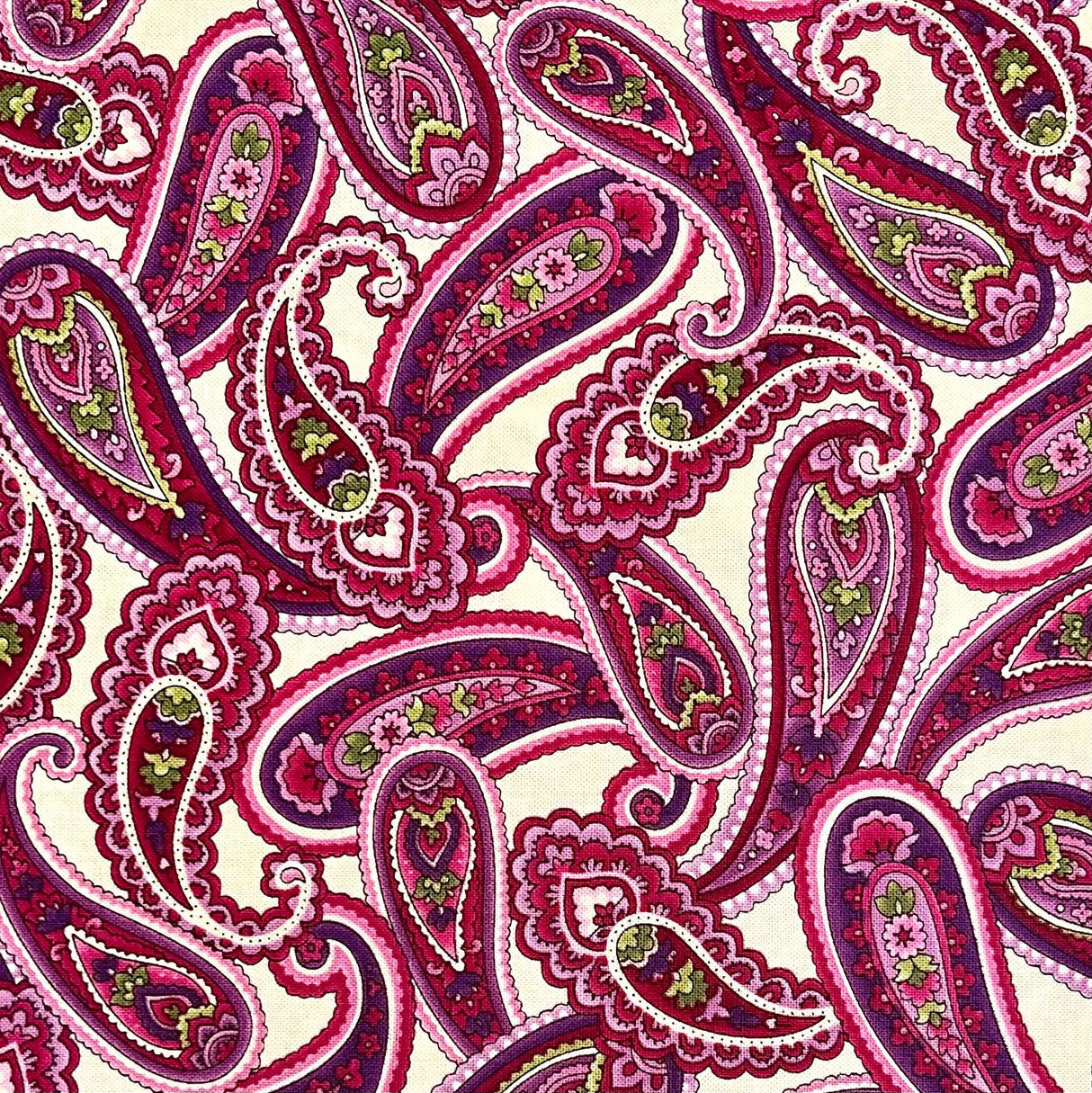 Paisley Cream Wild Orchid Fabric by Timeless Treasures Fabric C5431